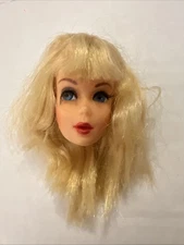 Twist And Turn Barbie Doll Head Only Blonde Blue Side Glance Lashes 1966
