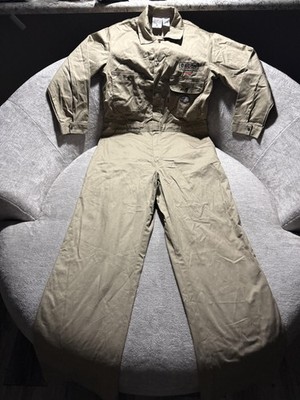 Rasco FR Coveralls Mens 46 Long Beige Flame Resistant Khaki Workwear KFR751