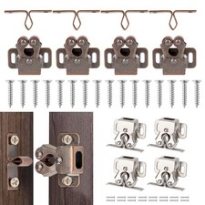 Double Roller Door Catch Latch Cabinet Cupboard Closet Hardware Touch Catch
