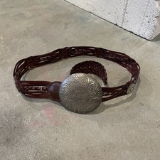 Miss Sixty Braided Boho Style Vintage Western Leather Buckle Belt