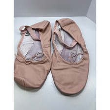 Bloch Pink Leather Ballet Slippers Full Sole Dance Shoes Size 5.5 C