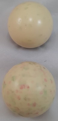 Lot Of 2 Vintage Aged White Cream Mottled Pool Billiards Replacement Que Balls