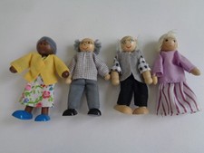 elc wooden dolls house figures grandparents