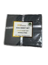 2800 Series 4-Piece King Sheet Set microfiber material Dark Gray Deep Pockets
