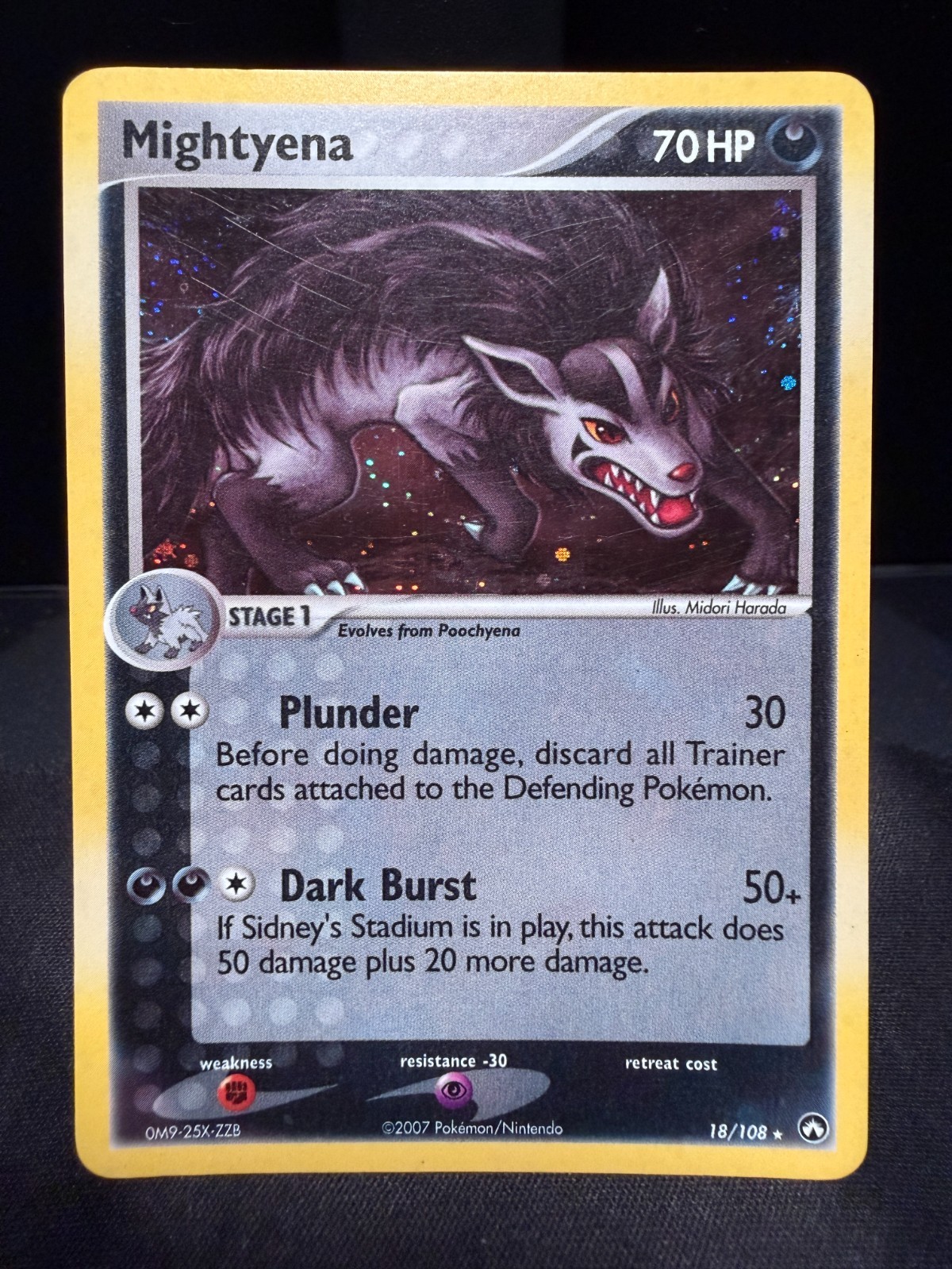 Pokemon Card - Mightyena Power Keepers 18/108 Holo Rare (LP)