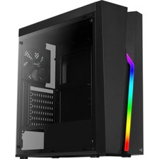 Aerocool Bolt Midi-Tower Gaming PC-Gehäuse Acryl Seitenfenster RGB LED Front