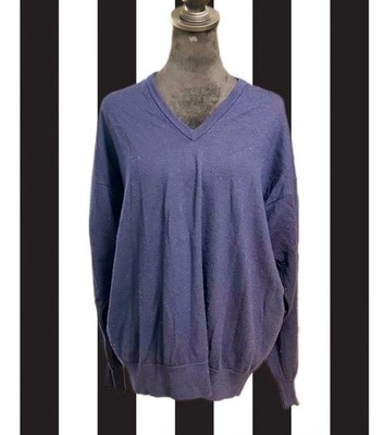 Vintage Pringle Of Scotland 100% Lambswool V-Neck Sweater Men's Size XL Navy
