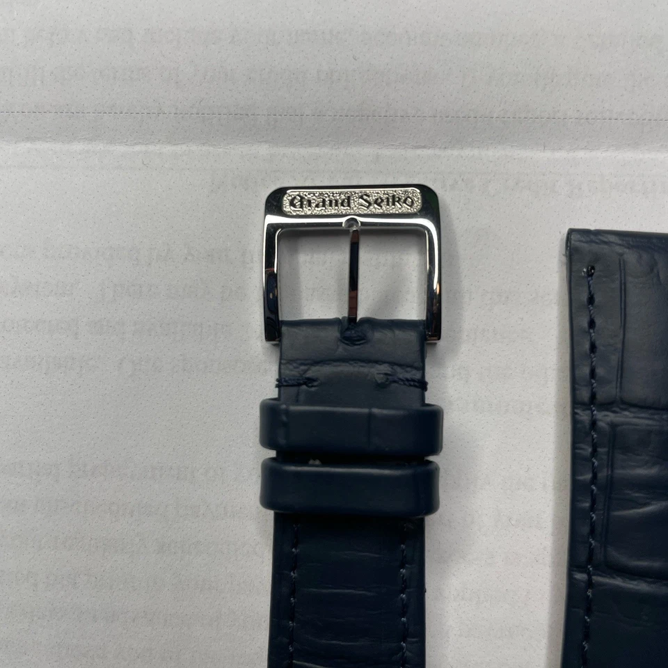 Authentic JR For GRAND SEIKO 19mm - 16mm Blue Calfskin Leather Band Strap - Image 3 of 4