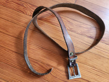 Vtg Tooled Belt w/ Ornate Sterling Silver Made In Mexico Buckle  Keeper Signed