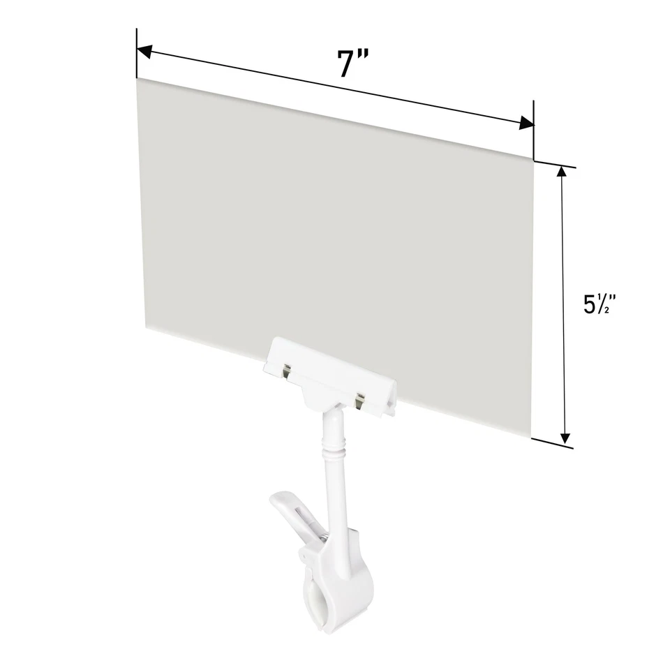 SSWBasics Acrylic Sign Holder with Clamp - 5 1/2"W x 7”H - Set of 3 - Acrylic - Image 2 of 2