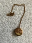 VINTAGE GOLD-FILLED LOCKET + CHAIN WITH BLOODSTONE