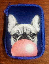 New My Tag Alongs Ear Bud Case Neoprene Pug DOG Bulldog BUBBLEGUM