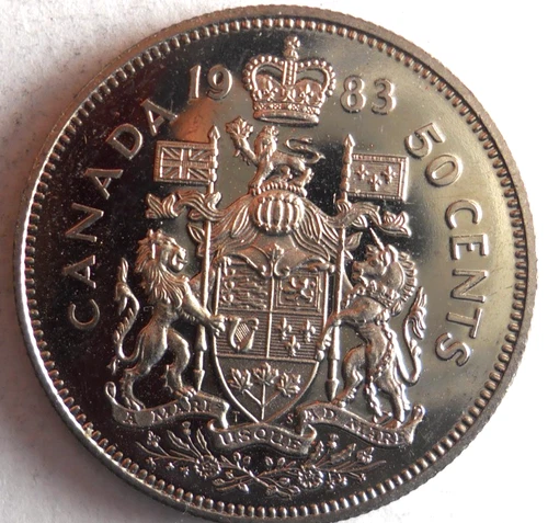 1983 CANADA 50 CENTS - AU/UNC - PROOF LIKE - Excellent Coin - Lot #A4