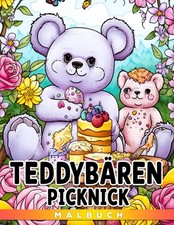 Teddyb&auml;ren Malbuch f&uuml;r Kinder, Kreativbuch, Malen, Zeichnen, Modell-Nr. 1234