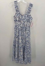 Pre-Owned Judulge Blue Size Small Floral Maxi Sleeveless Dress