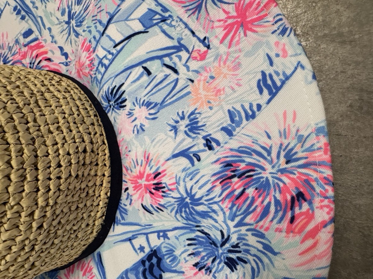 Lilly Pulitzer Beach Sun Hat Pink Floral Floppy Sea to  display picture 2