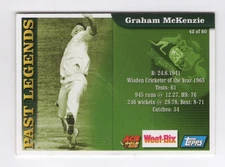 Sanitarium Australian Cricketer Card 2002. Graham McKenzie / Ashley Noffke