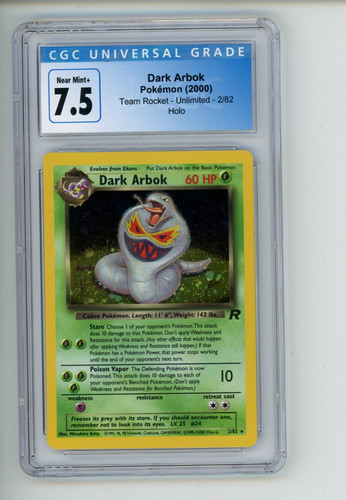 Dark Arbok (Unlimited) graded CGC 7.5 for sale on eBay