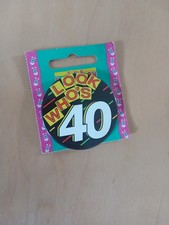 40th Birthday Badge Colourful Party Accessory Milestone Celebration Gift
