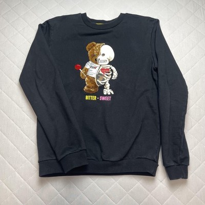 Fifth Loop Sweatshirt Mens Small Bitter Sweet Black Teddy Bear Skeleton Graphic
