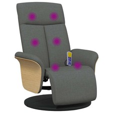 Massage Recliner Chair Dark grey 100 polyester, plywood, metal vidaXL