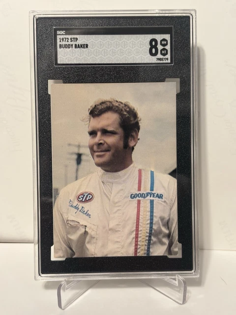 1972 STP Racing Buddy Baker Rookie Card RC SGC 8 NM-MT POP 2 Nascar HOF