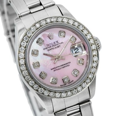 Rolex Datejust 36mm Pink Dial Diamond Markers & Bezel Stainless Steel
