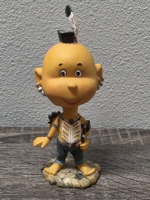 Vintage Native American Indian Bobble Head Child Figurine Tribal Collectible 