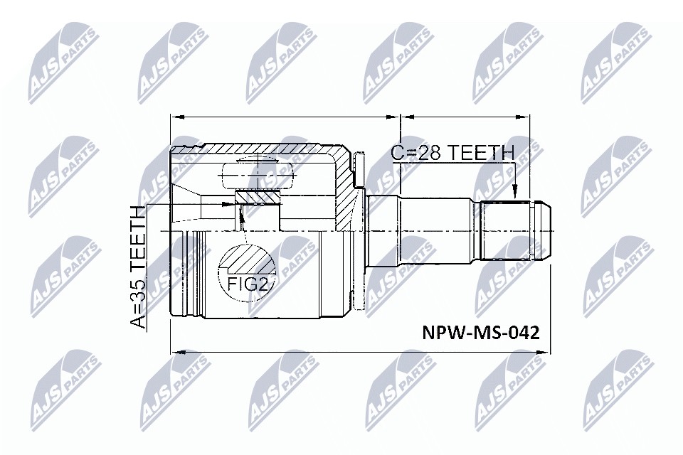 JOINT KIT DRIVE SHAFT NPW-MS-042 FOR MITSUBISHI PAJERO/Van/III/Canvas/Top 3.2L - Image 14