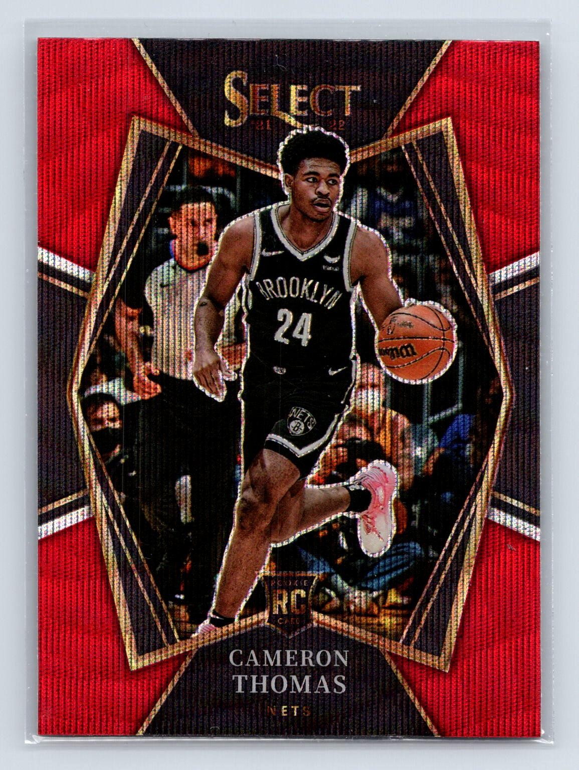 Cameron Thomas 2021-22 Panini Select Red Wave Prizms RC Brooklyn Nets #126