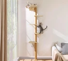 Wild Simulation Cat Tree Kittens 5-Level Floor to Ceiling Cat Wall Shelves 