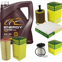 Mann Inspektionspaket Filterset 5L Mannol Energy 5W-30 FüR Audi A2 1.4 TDI 1.2