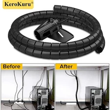 2M 16/10mm Flexible Spiral Cable Wire Protector Cable Organizer Computer Cord