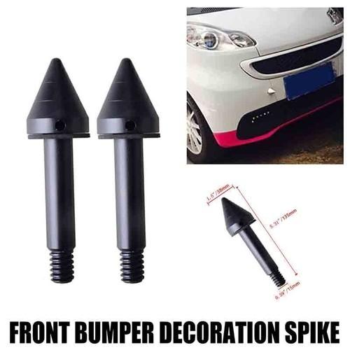 For SMART Fortwo ED W 451 08-14 Black Front Bumper Spike Guard Protector Cover 2