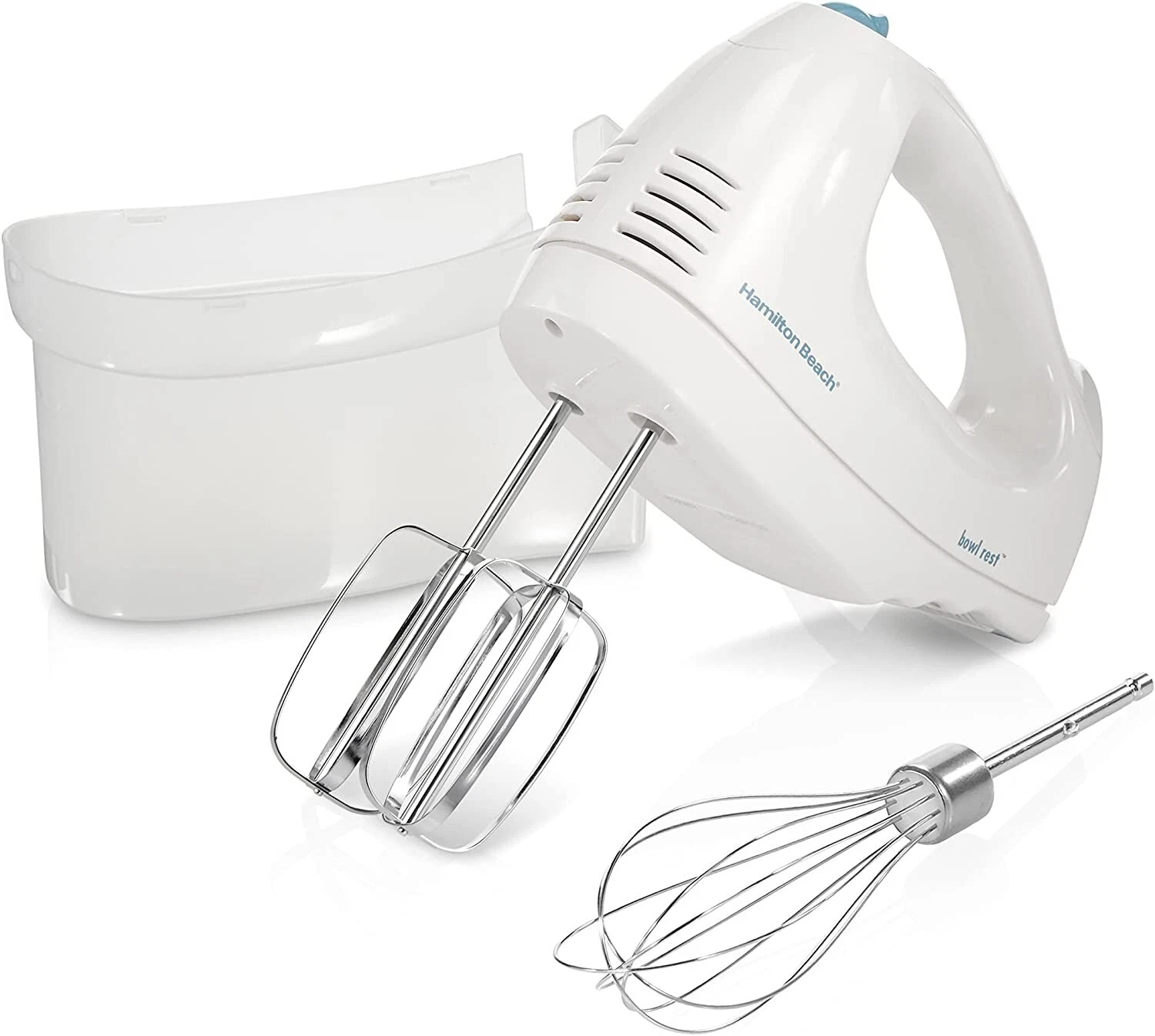 Hamilton Beach 6-Speed Electric Hand Mixer with Whisk, Traditional Beaters, Snap