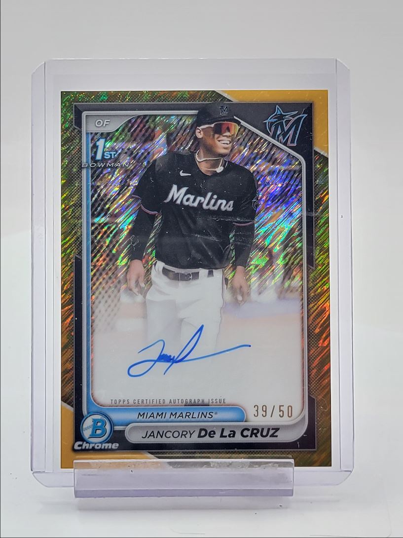 JANCORY DE LA CRUZ 2024 BOWMAN CHROME 1ST GOLD SHIMMER AUTO /50 Q0379
