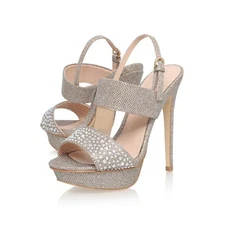 BNWB Lipsy Grace Embellished 2 Part High Heeled Platform Sandals UK4 RRP £95