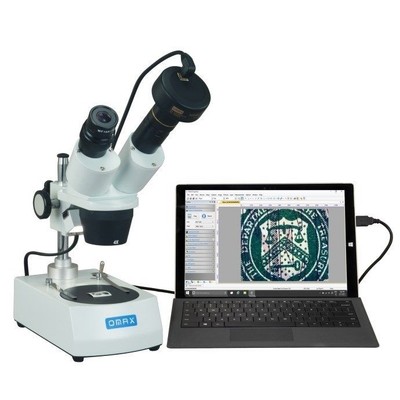 OMAX 20X-40X-80X Dual Lights Binocular Student Stereo Microscope+5MP Camera