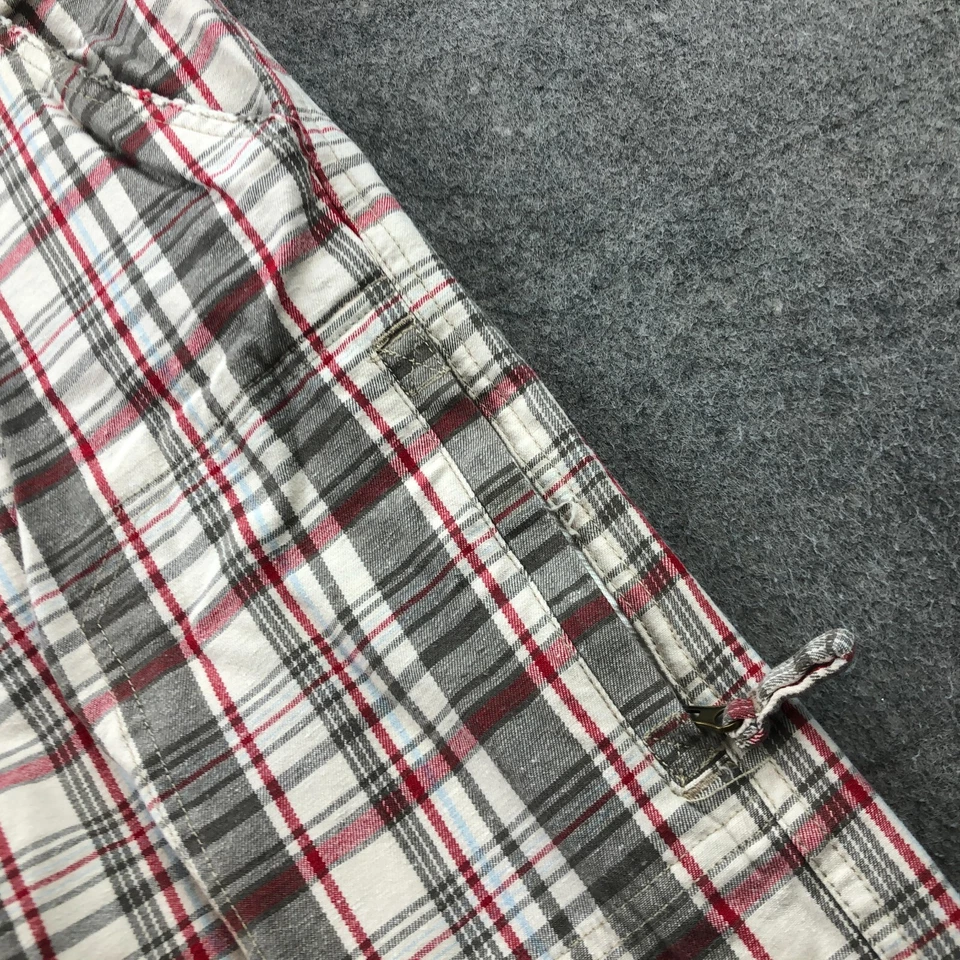 Timberland Shorts Boys 20 Beige Red Plaid Check Blue Chino Flat Front - Image 4 of 4