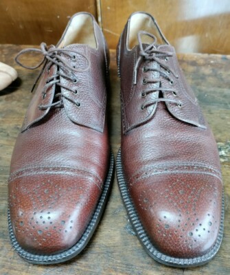 Salvatore Ferragamo Brogue Cap Toe Oxford (like new) $895 SALVATORE FERRAGAMO Brown Leather Brogue Oxford Shoes  main image 2