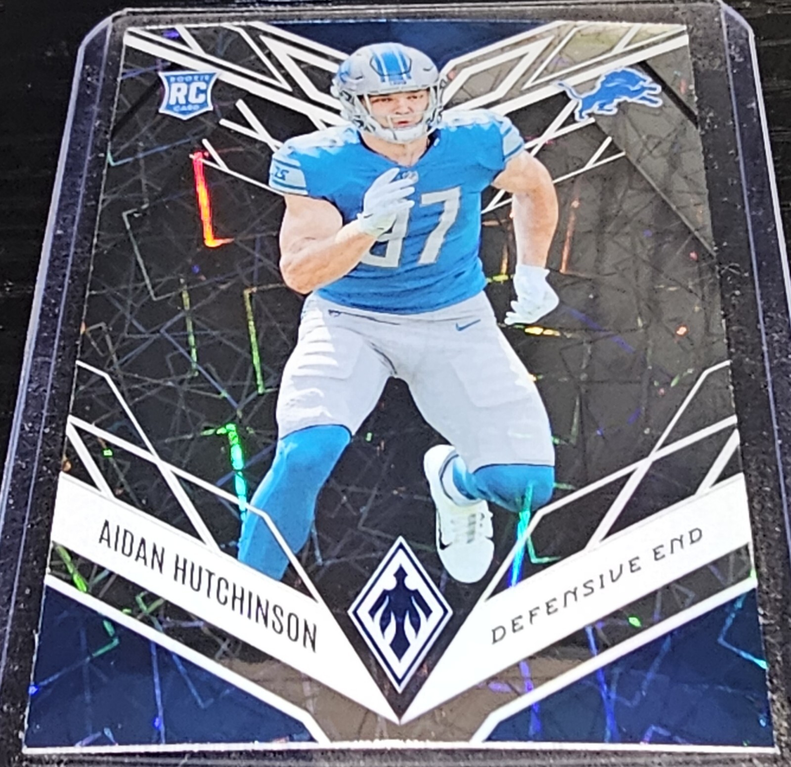 Aidan Hutchinson 2022 Panini Phoenix Silver Lazer Prizm RC Rookie #113 Lions