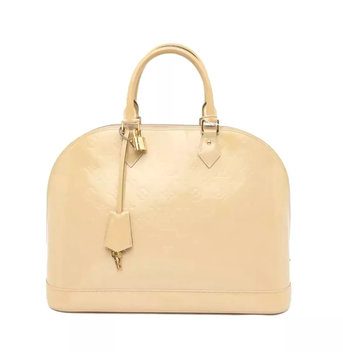 Louis Vuitton Alma GM Women's Beige Patent Leather Monogram Large Dome Bag