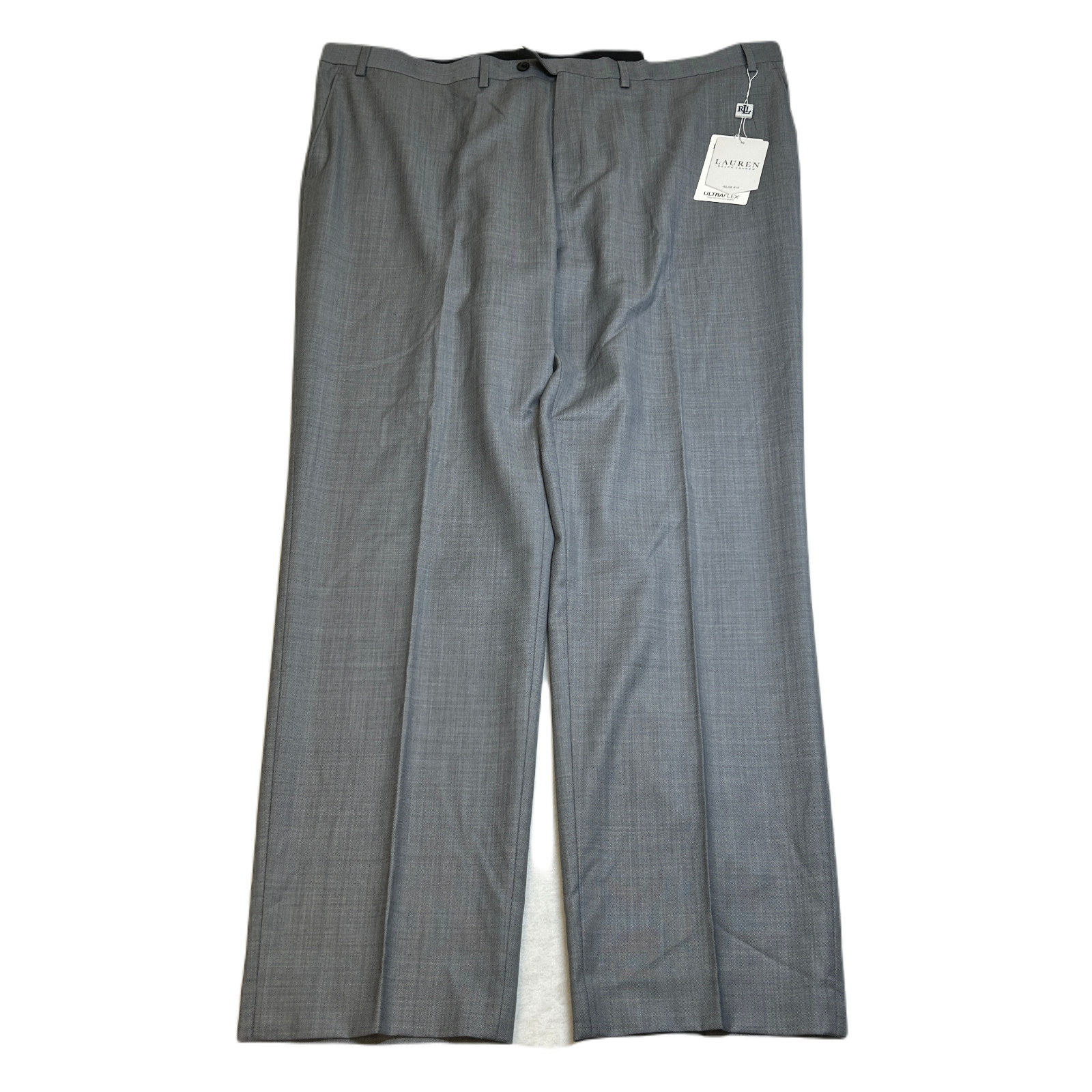 Lauren Ralph Lauren Slim Fit Dress Pants Mens 44x32 Light Grey Wool NEW