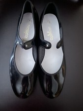 Womens girls tap shoe Black W8 6Y