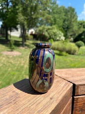 1977 Vintage Signed Hand Blown Glass Vase By John Byron