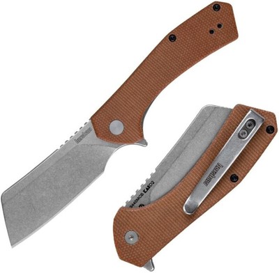 Messer Kershaw Static Brown Micarta Klinge Cleaver Stahl D2 SW KIVT KS3445MCB