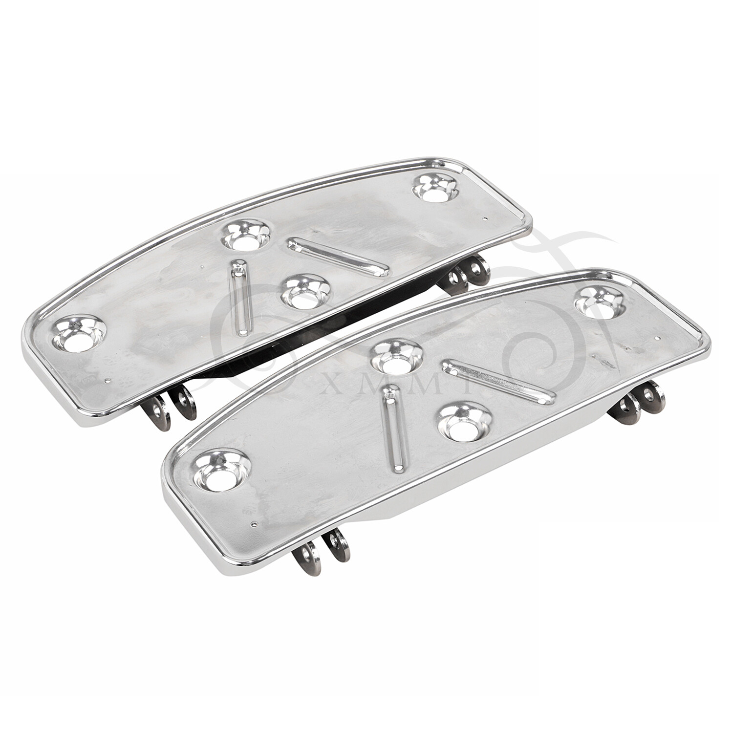 Pair Chrome Front Rider Footboards For Harley Davidson Touring Softail