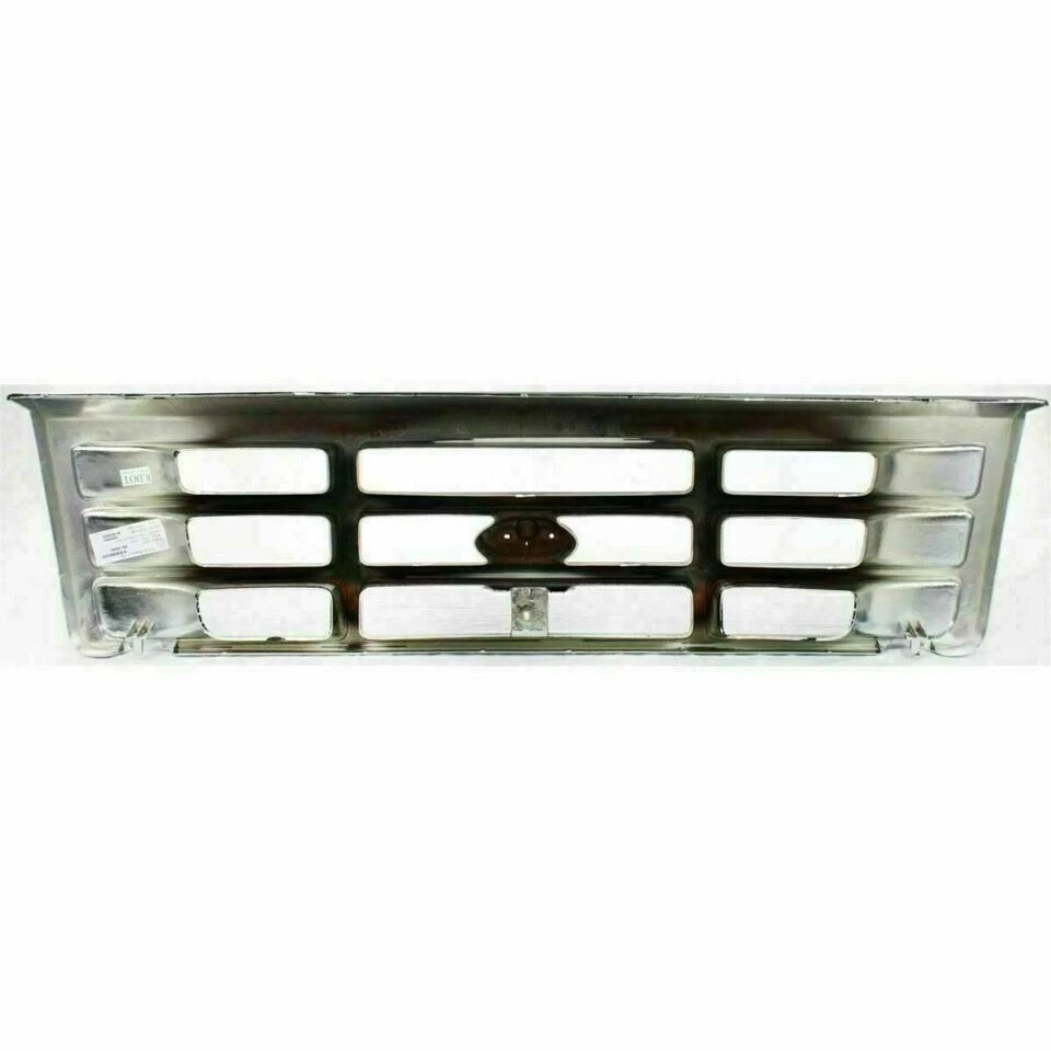 New Grille Chrome Shell and Gray Insert For 1992-1997 Ford F150 F250 F350 Pickup Foto 3 de 4