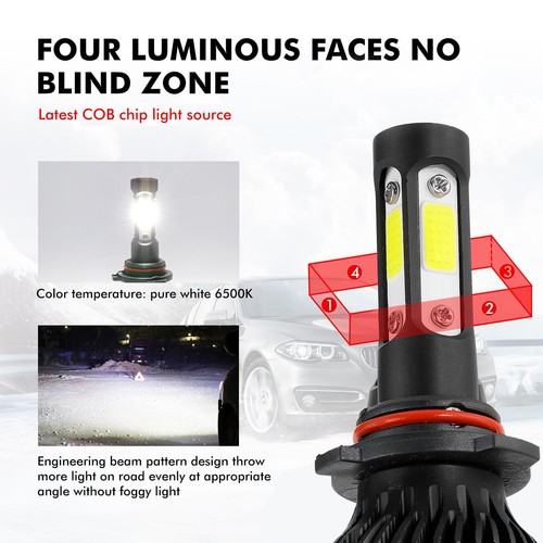 4-sides 9005 H11 LED Headlight Combo Bulbs 6500K 1500000LM High Low Super Bright - Bild 2 von 15