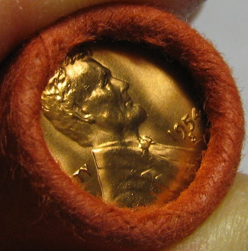1954 S OBW OLD BANK WRAP ROLL BU UNCIRCULATED LINCOLN WHEAT CENT PENNIES